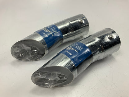 (2) Pilot PMZ020 Chrome Exhaust Tip 8.25'' Long, For 1.75'' To 2'' Exhaust Pipe