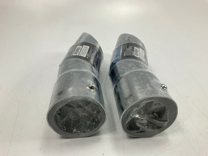 (2) Pilot PMZ020 Chrome Exhaust Tip 8.25'' Long, For 1.75'' To 2'' Exhaust Pipe