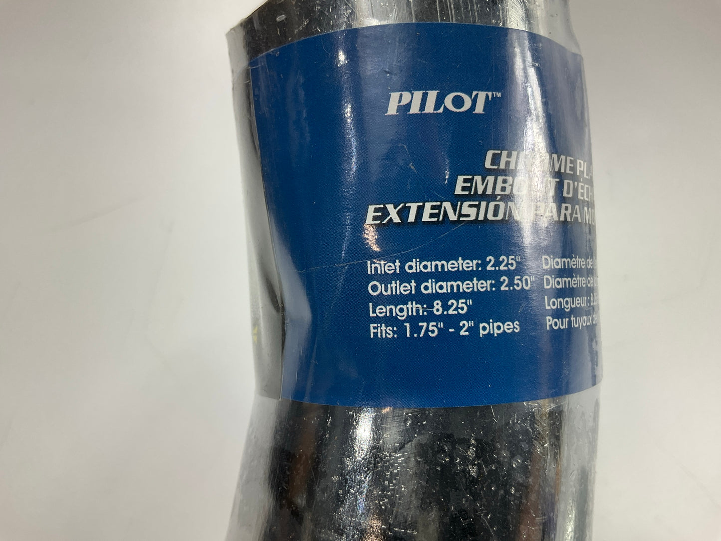 (2) Pilot PMZ020 Chrome Exhaust Tip 8.25'' Long, For 1.75'' To 2'' Exhaust Pipe