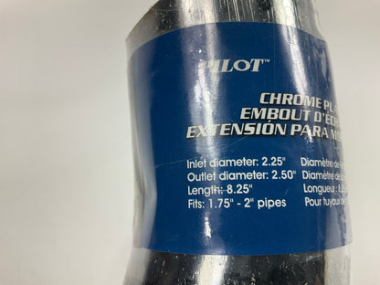 Pilot PMZ020 Chrome Plated Exhaust Tip 8.25'' Long, For 1.75'' To 2'' Exhaust Pipe