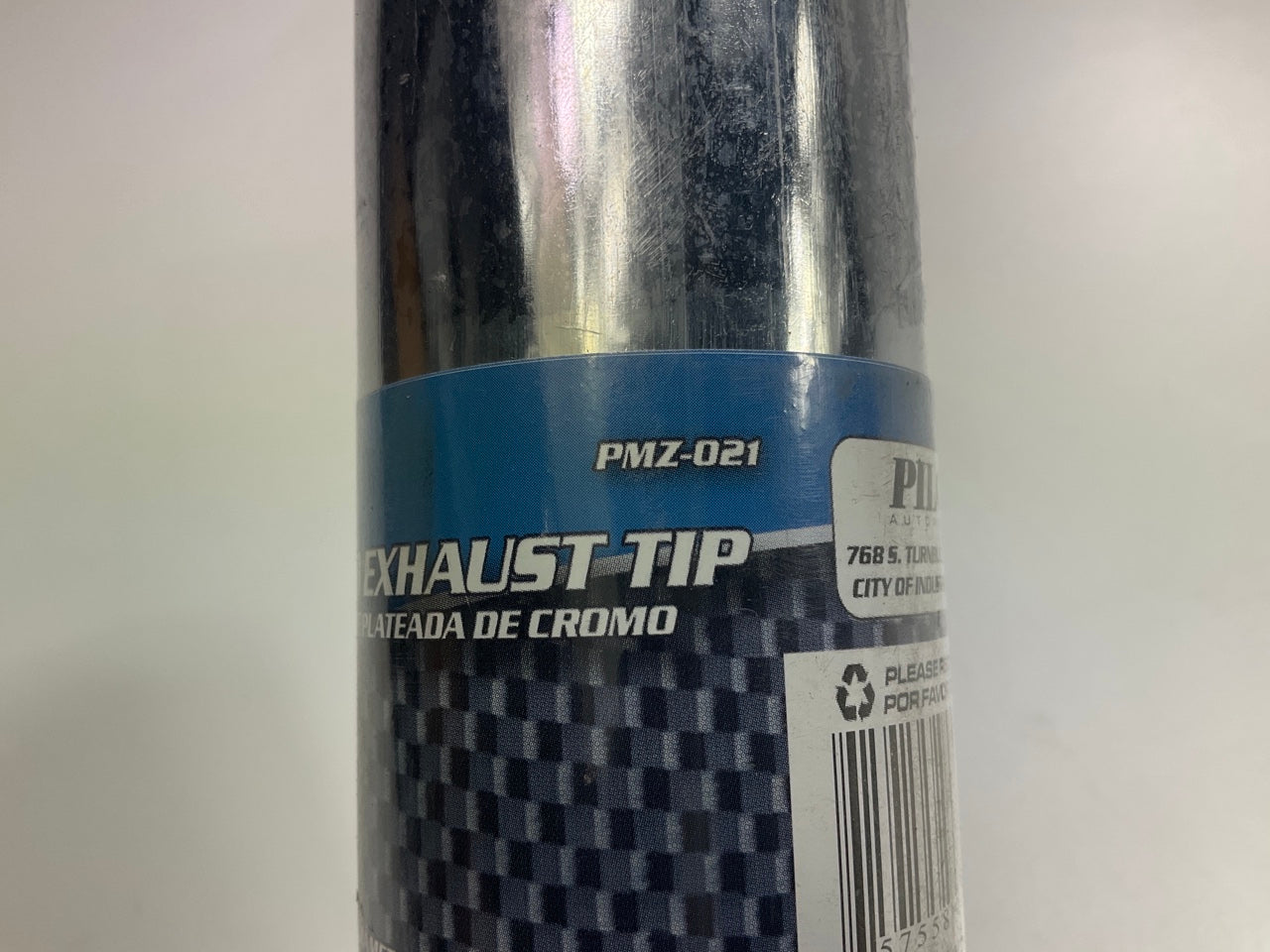Pilot PMZ-021 Chrome Exhaust Tip - 7''x2'' - Rolled Edge