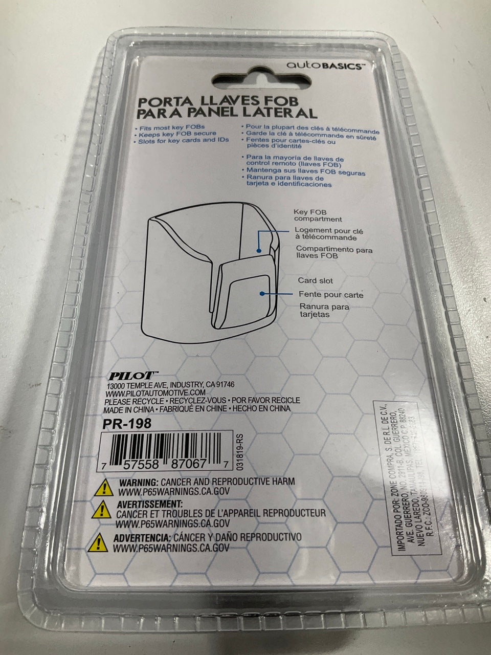 Pilot PR-198 Keychain Holder For Mounting On The Dashboard