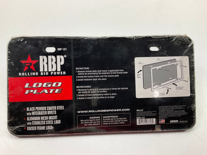 Pilot RBP-121 Black License Frame And Plate Combo With Mesh And Star Logo