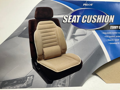 (2) Pilot SC-275T Terry Cloth Tan Seat Cushion With Lumbar Support, 1 PC