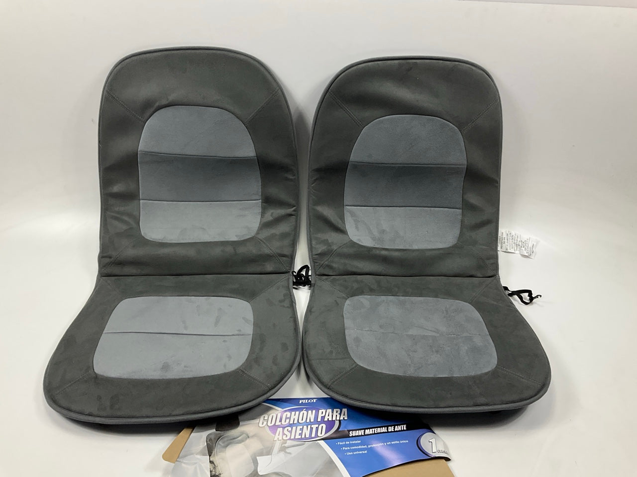 (2) Pilot SC-276G Universal Gray Soft Seat Cushion Covers For Bucket Seats