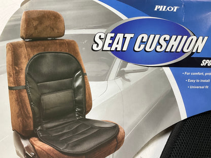 (2) Pilot SC-278E Universal Sport Mesh W/ Lumbar Support Seat Cushions, BLACK