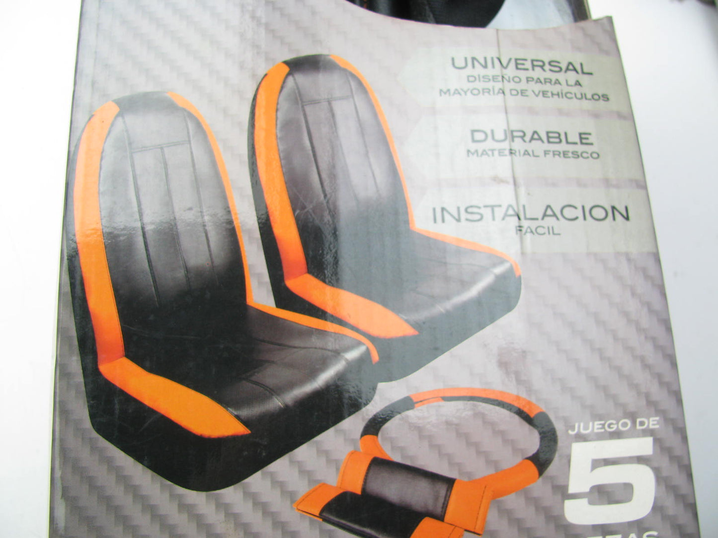 Pilot SC-306N Seat Cover Sport Synthetic Leather Kit, Orange, 5 PC