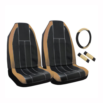 Pilot SC-306N Seat Cover Sport Synthetic Leather Kit, Orange, 5 PC