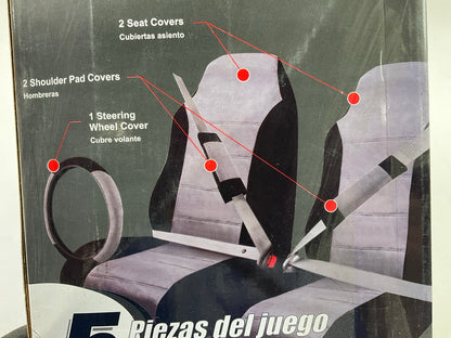 Pilot SC-307G Seat Covers For (2) Car Seats + Bonus Steering Wheel Cover