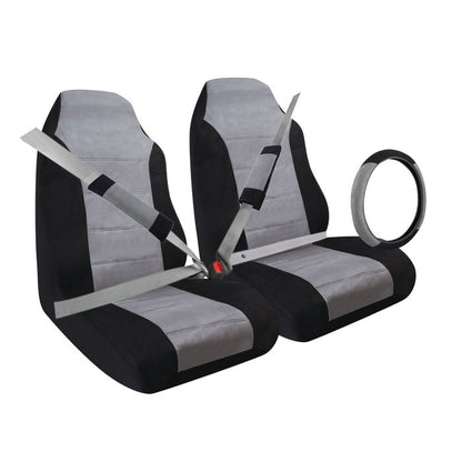 Pilot SC-307G Seat Covers For (2) Car Seats + Bonus Steering Wheel Cover