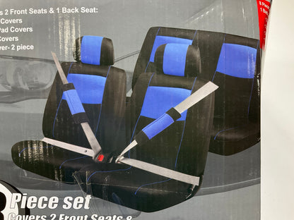 Pilot SC310B 8-PC Blue Sport Mesh Seat Cover Kit: (2) Front Seats & Rear Bench