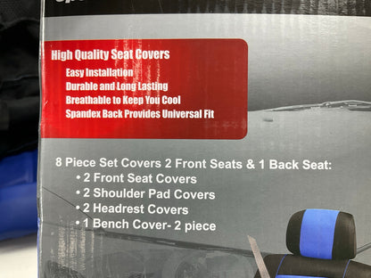 Pilot SC310B 8-PC Blue Sport Mesh Seat Cover Kit: (2) Front Seats & Rear Bench