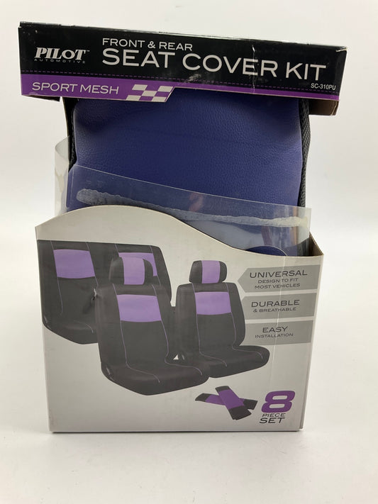 Pilot SC-310PU Sport Mesh Black/Purple Seat Cover Kit - 8 Piece