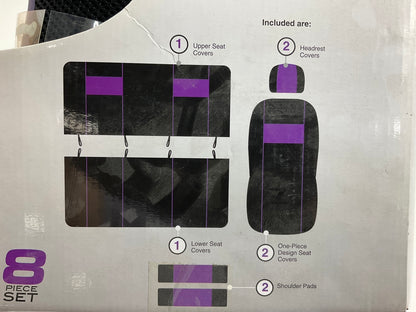 Pilot SC-310PU Sport Mesh Black/Purple Seat Cover Kit - 8 Piece