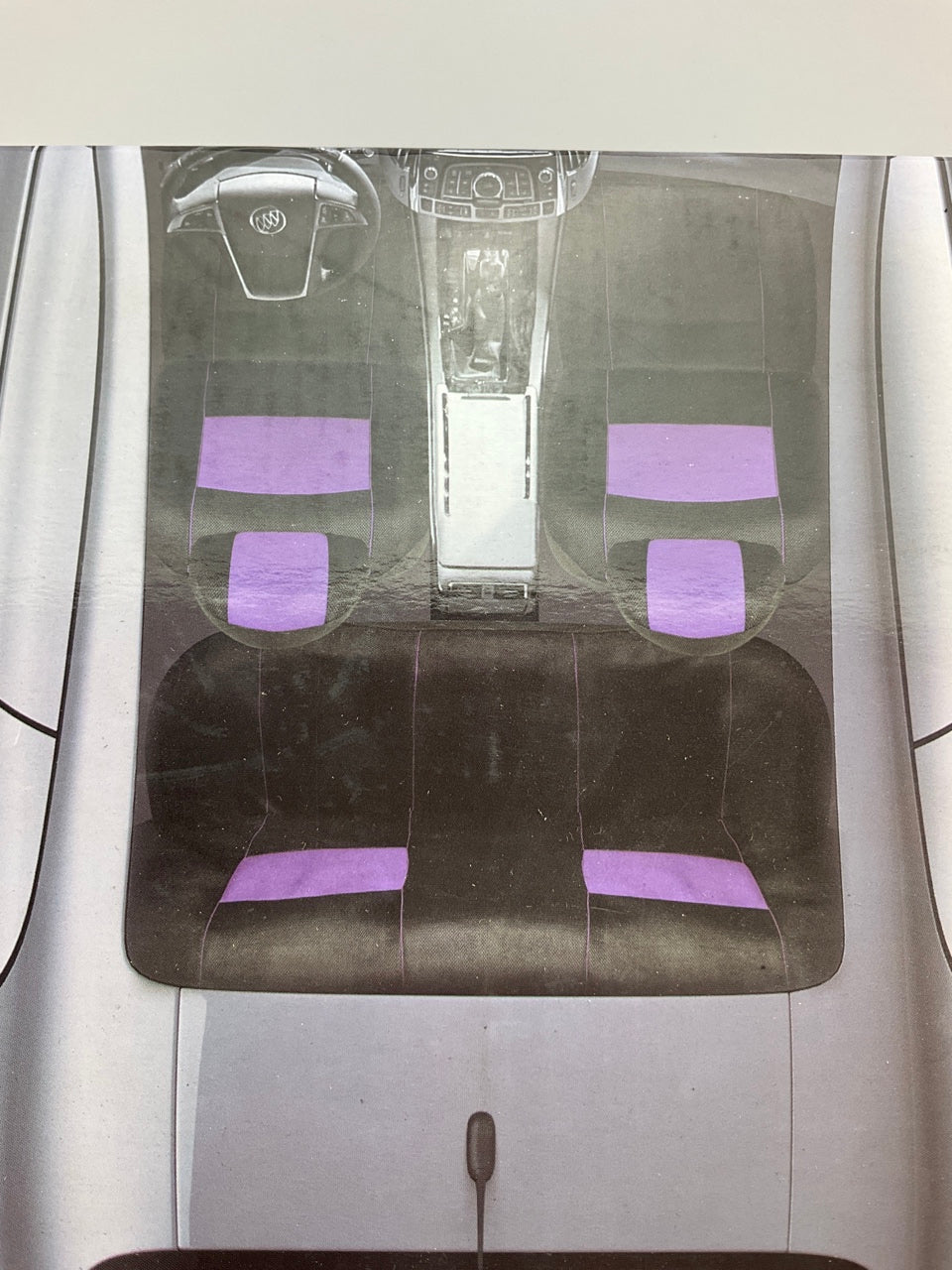 Pilot SC-310PU Sport Mesh Black/Purple Seat Cover Kit - 8 Piece