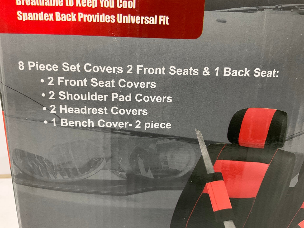 Pilot SC-310R Sport Mesh Black / Red Seat Cover Combo Kit, 8 Piece