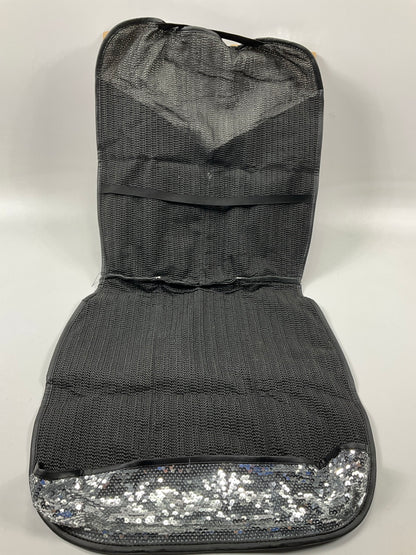 Pilot SC-568 Low Back/ High Back Seat Cover, Black Leather & Sequins