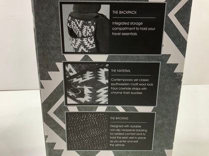 (2) Pilot Automotive SC-569 Wool Seat Vest, Black / Gray Seat Cover Aztec Design