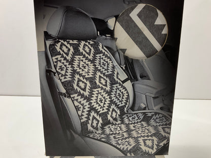 (2) Pilot Automotive SC-569 Wool Seat Vest, Black / Gray Seat Cover Aztec Design