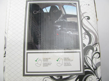 Pilot SC606 ONE Seat Cover & Steering Wheel Cover Kit, Infinity Love Emblem Logo
