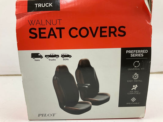 Pilot SC-668 Walnut Brown / Black Truck Seat Covers - DOES 2 SEATS