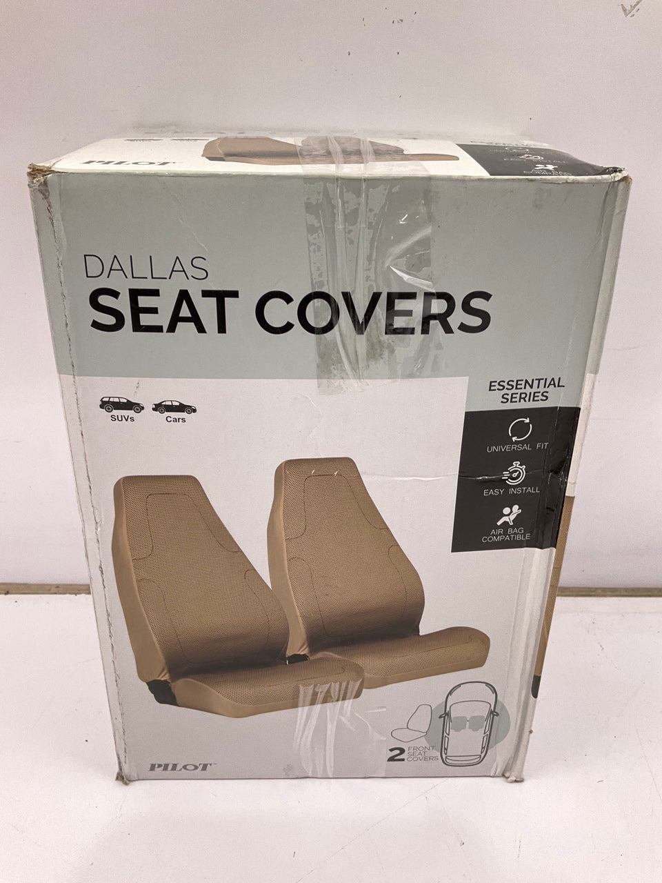 Pilot SC-679 Dallas Universal Car Seat Cover Set, Beige (PAIR)