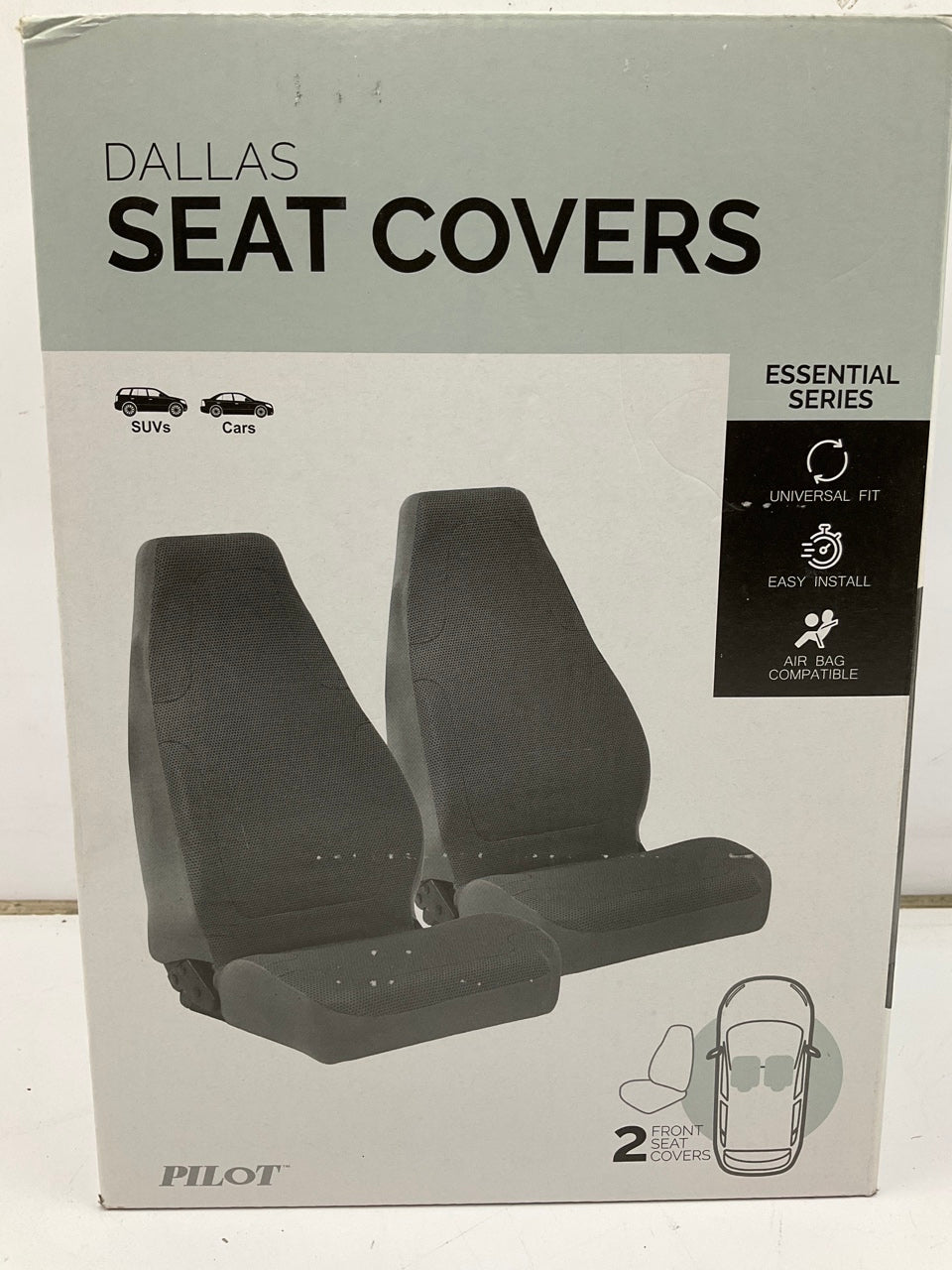 Pilot SC-680 2 PC Dallas Gray UNIVERSAL FRONT Seat Covers