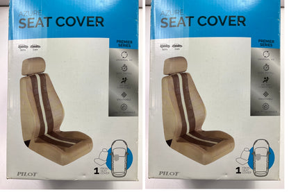 (2) PILOT SC670 Azure Tan Seat Cover, Does 2 Seats, For Low Back Car & SUV Seats