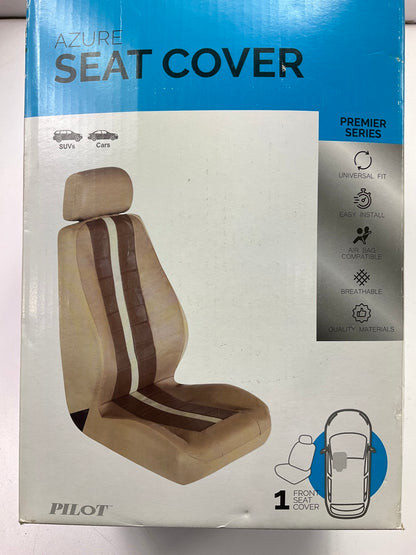 PILOT SC-670 Azure Tan Seat Cover, Does One Seat, For Low Back Car & SUV Seats