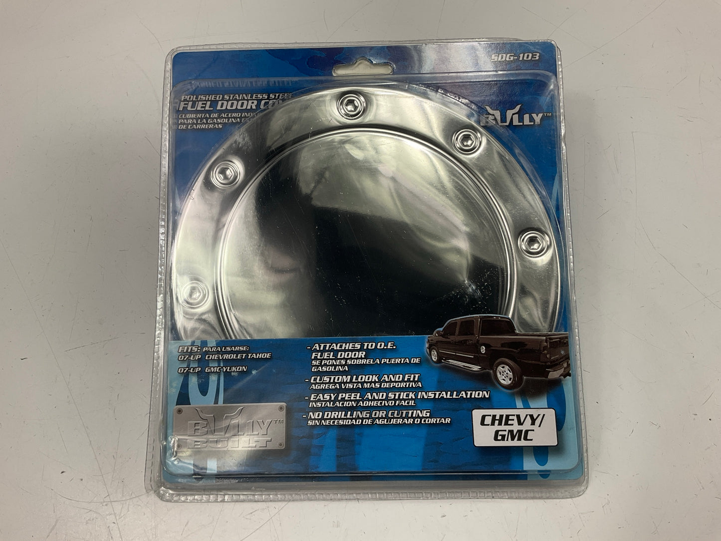 Pilot SDG103 Polished Stainless Fuel Filler Door Cover - 2007-2014 Tahoe, Yukon