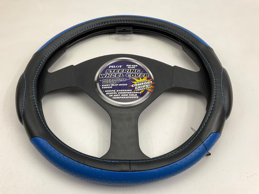 Pilot SW68B Blue Comfort Grip Racing Style Car Steering Wheel Cover, 14.5''-15''