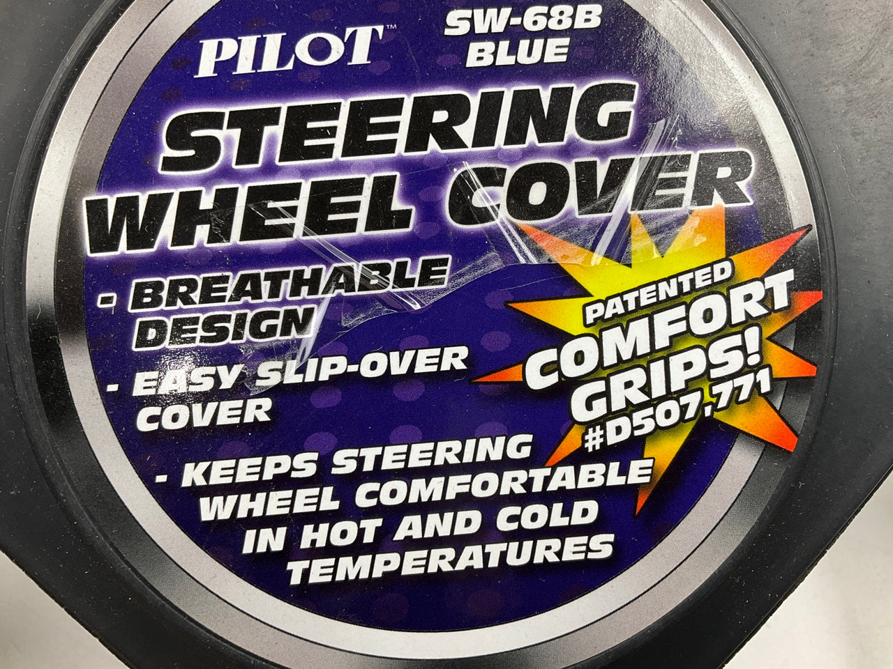 Pilot SW68B Blue Comfort Grip Racing Style Car Steering Wheel Cover, 14.5''-15''