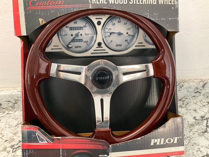 Pilot SW-805 Real Hardwood Steering Wheel 14''