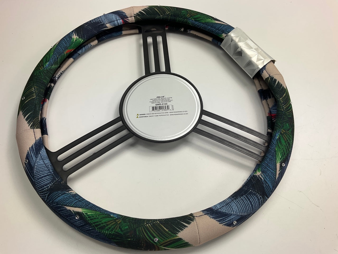 Pilot SWR-0165 Swarovski Palm Tree Steering Wheel Cover For 14.5''-15'' Diameter