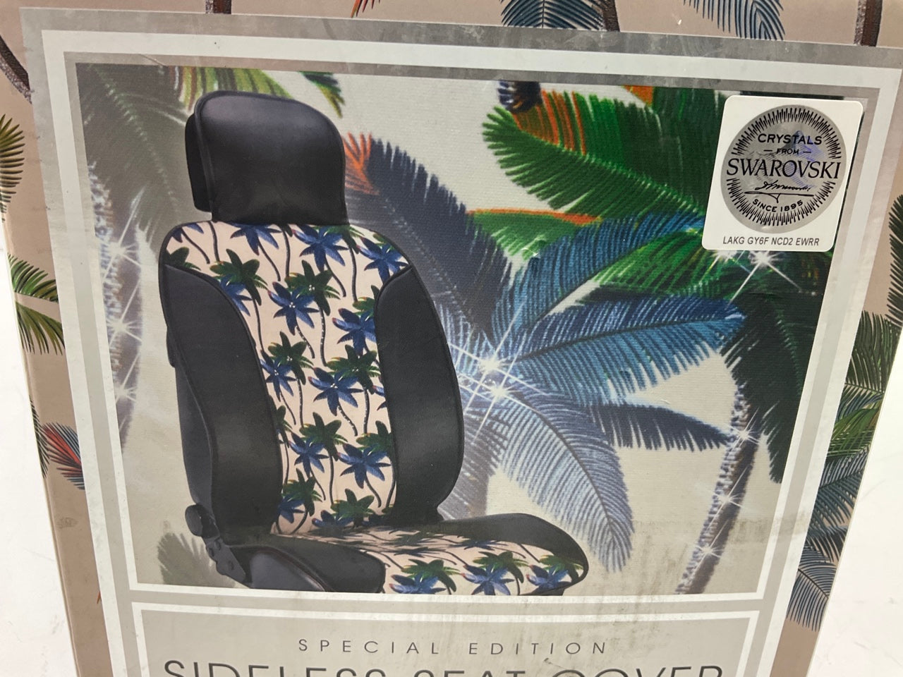 (2) Pilot SWR-0741 Palm Tree Design Seat Cover W/ Swarovski Crystals