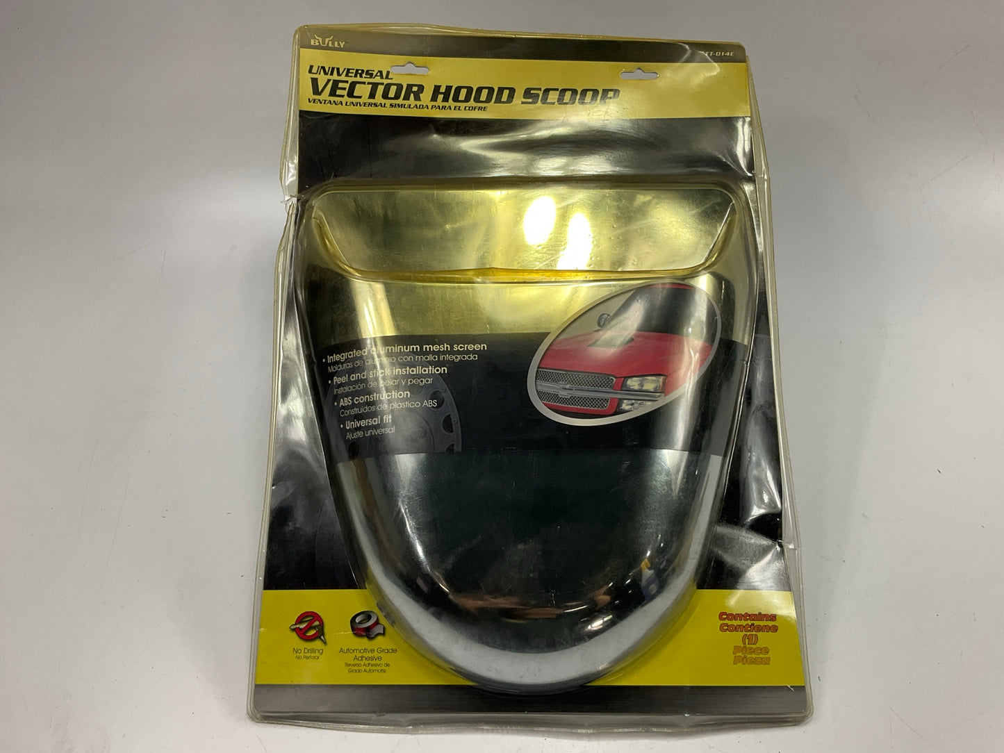 Pilot TT014C Vector Stick-on Chrome Plated, Universal-Fit Hood Scoop Vent