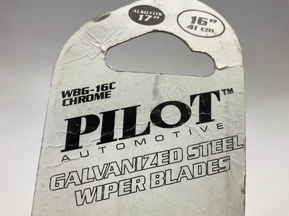 Pilot WBG-16C Galvanized Steel Windshield Wiper Blade, Chrome, 16 In