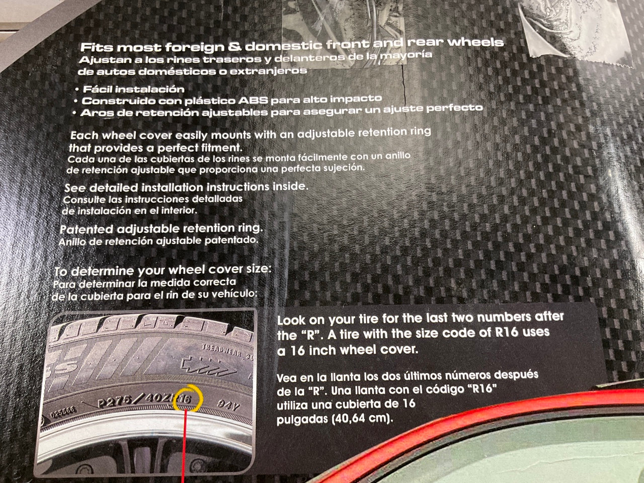 Pilot WH522-16C-B Universal 16'' Wheel Cover Set Of 4