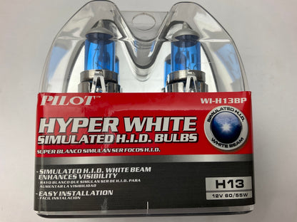 Pilot WI-H13BP Hyper White Simulated H.I.D. Bulbs, H13 12V 60/55W