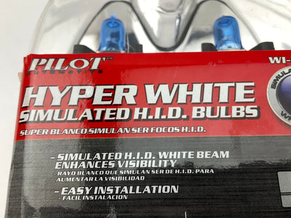 Pilot WI-H3BP Hyper White Simulated HID Light Bulbs (H3) 12V 55W