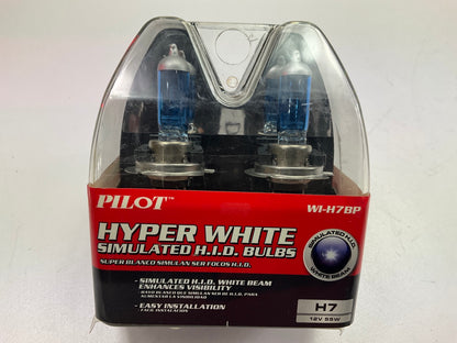 Pilot WIH7BP H7 Headlight Head Light HYPER WHITE Light Bulbs, 55 Watts, 2 / PACK