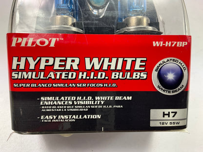 Pilot WIH7BP H7 Headlight Head Light HYPER WHITE Light Bulbs, 55 Watts, 2 / PACK