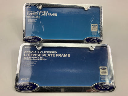 (2) Pilot WL021C Chrome License Plate Frame With Official Ford Logo