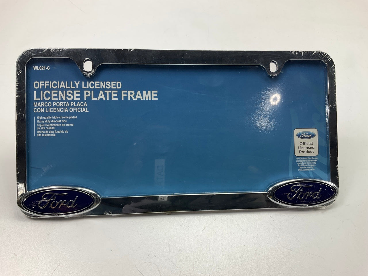 Pilot WL021C Chrome License Plate Frame With Official Ford Logo