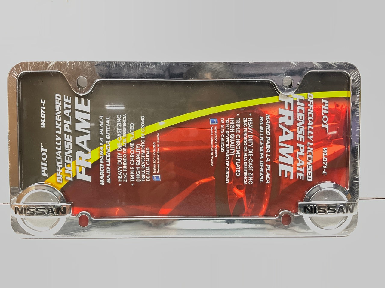 Pilot WL071C Triple Chrome Plated License Plate Frame For NISSAN
