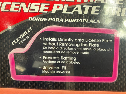 (2) Pilot WL170P1 Stretchable License Plate Frame, Pink Soft Urethane, Flexable