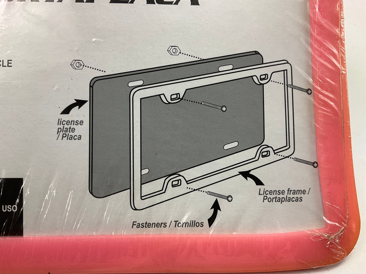 Pilot WL170-P1 Stretchable License Plate Frame, Pink Soft Urethane - Flexable !