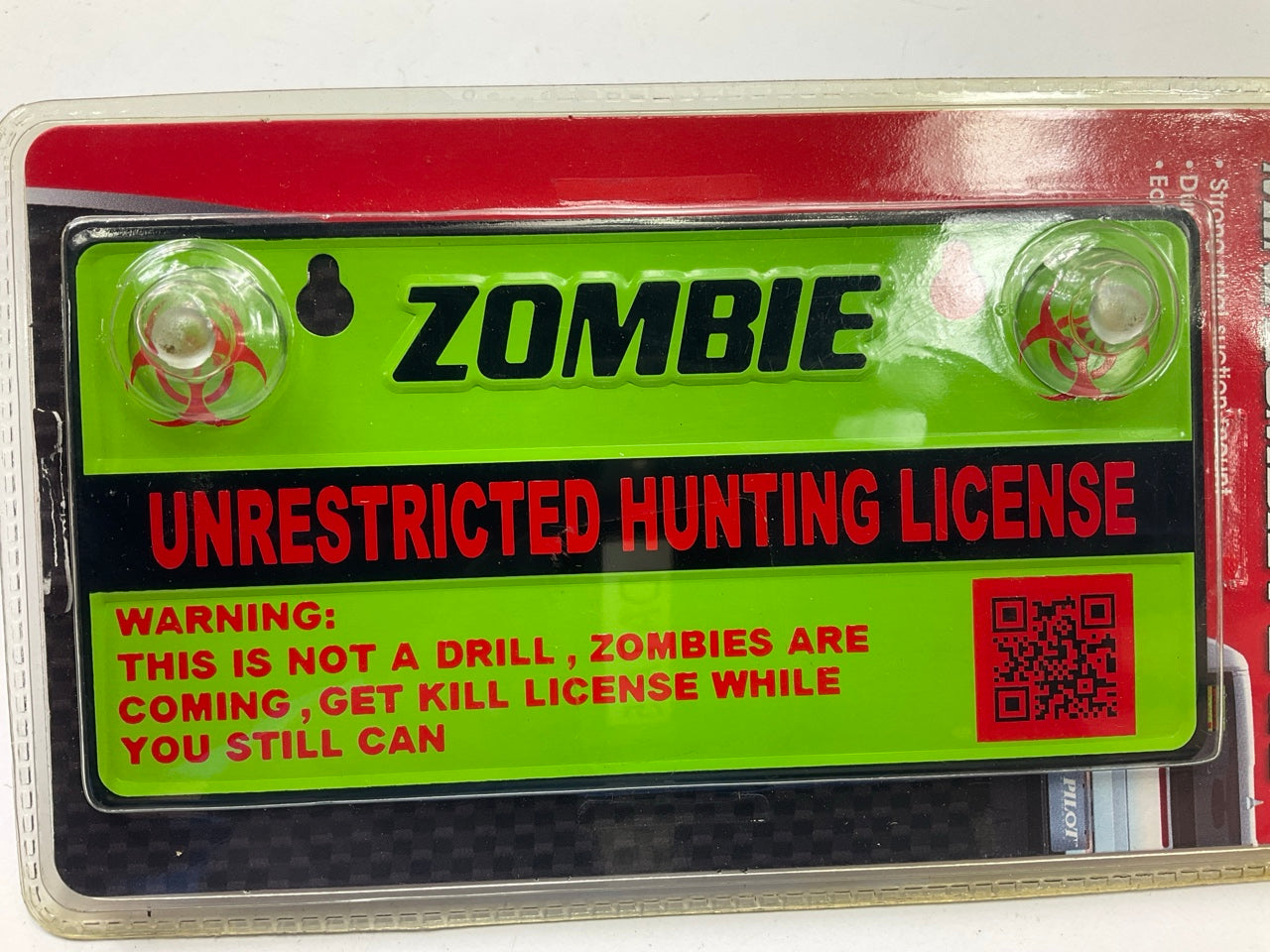 Pilot WL744 Zombie Mini Plate License Emblem, Decorative Zombie Hunting License