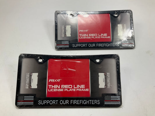 (2) Pilot WL819 Fire Red First Responder License Plate Frames