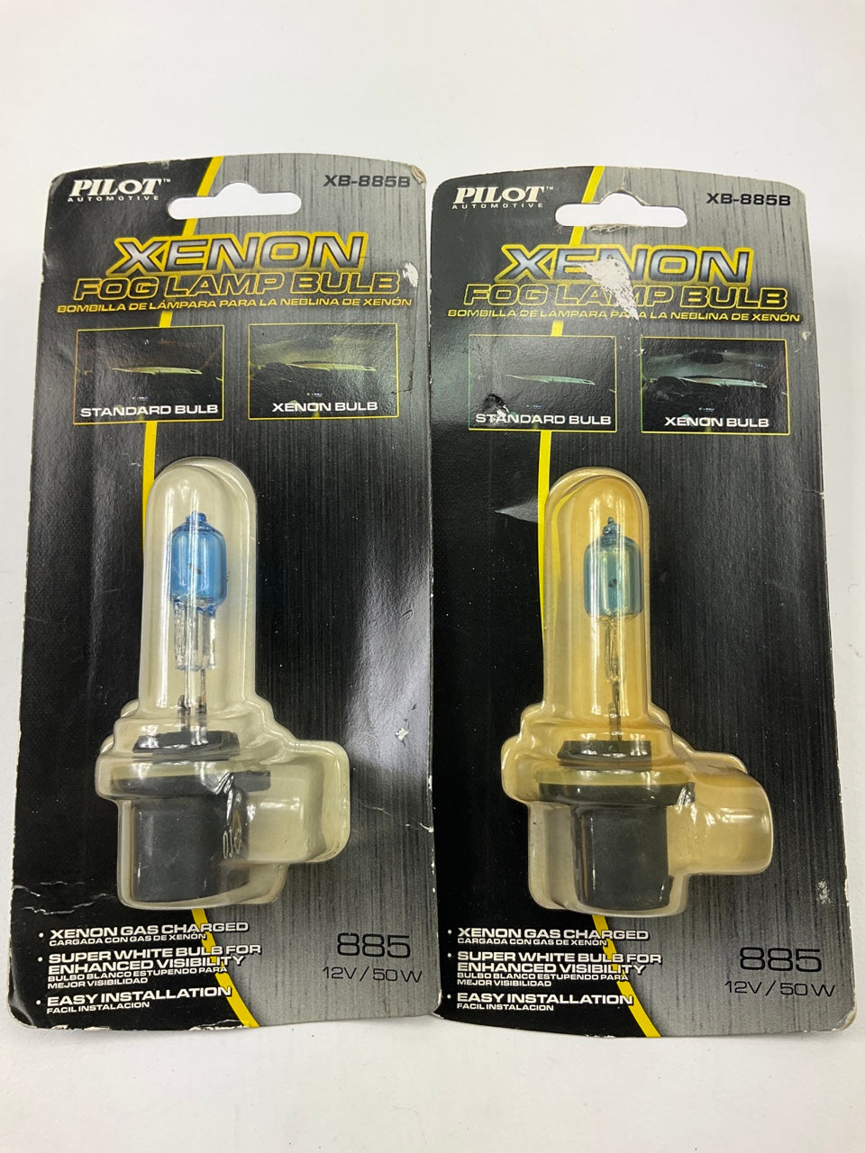 (2) Pilot XB-885B Xenon Fog Light Lamp Light Bulbs, 885, 12V / 50W